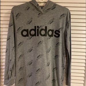 🦾 Youth Large (14-16) ADIDAS Hooded Long-Sleeve Shirt 🦾